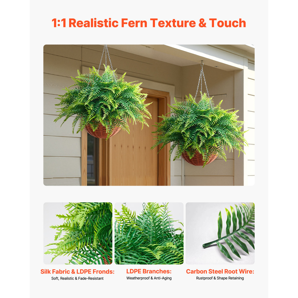 Artificial Ferns, 2 Pcs Fake H - Bonsai Garden Indoor ulasan dan harga
