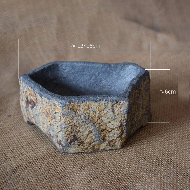 Basalt Natural Stone Flower Po - Bonsai Garden Indoor ulasan dan harga