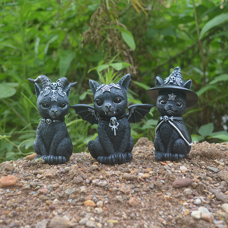 Halloween Magic Cat Resin Craf - Bonsai Garden Festival ulasan dan harga
