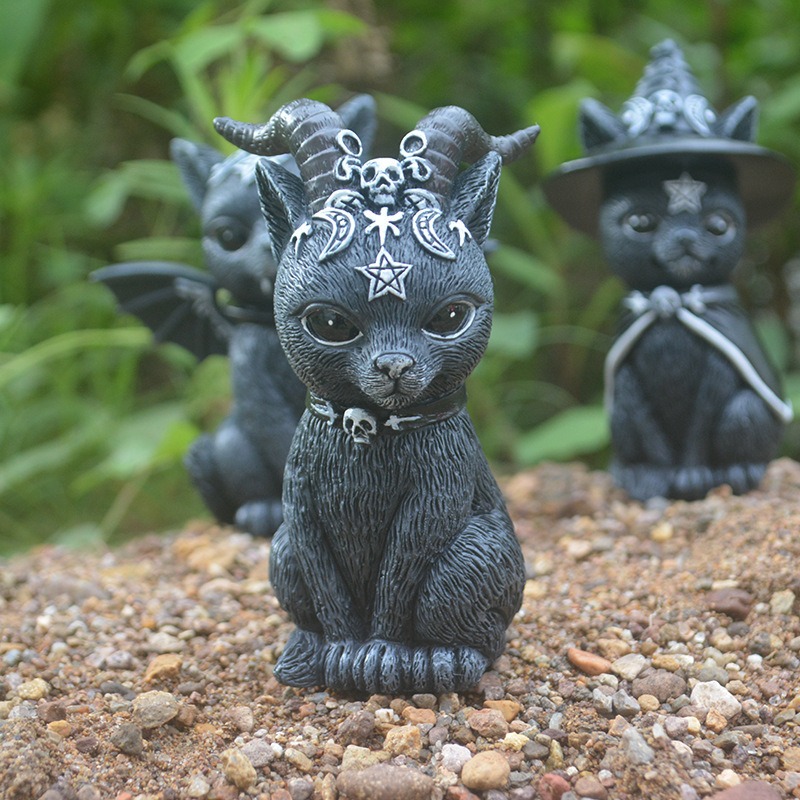 Halloween Magic Cat Resin Craf - Bonsai Garden Festival ulasan dan harga