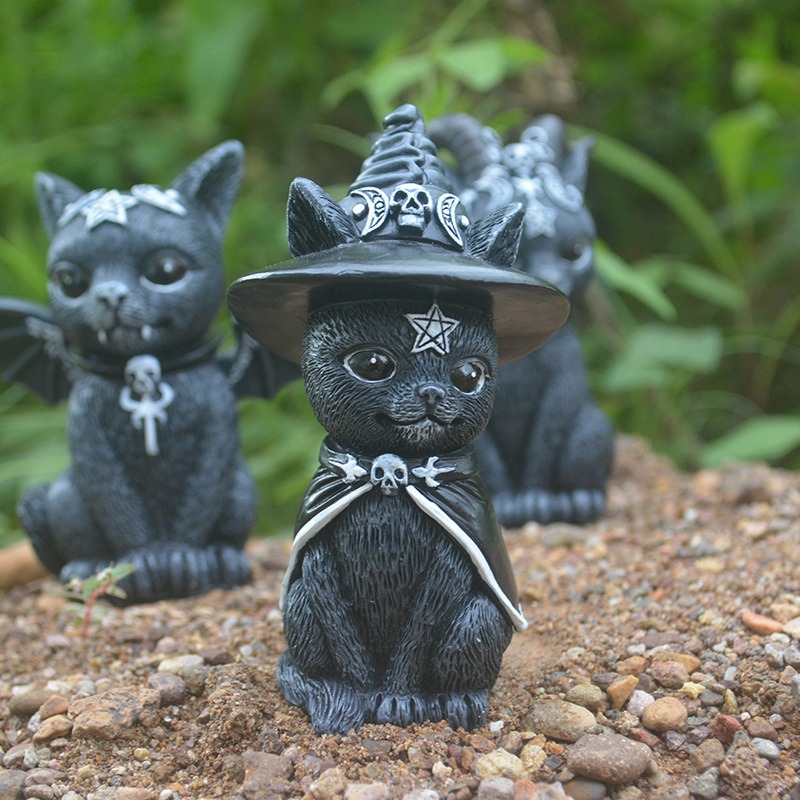Halloween Magic Cat Resin Craf - Bonsai Garden Festival ulasan dan harga