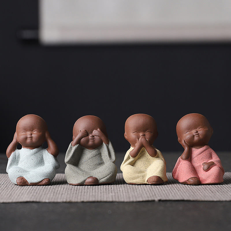 Y Ceramic Mini Monk Figurines  - Bonsai Garden Meaning ulasan dan harga