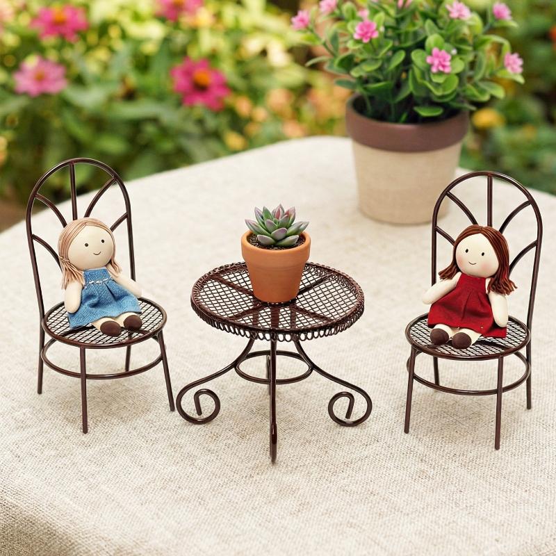 1/3Pcs Dollhouse Garden Displa - Bonsai Garden Bench ulasan dan harga